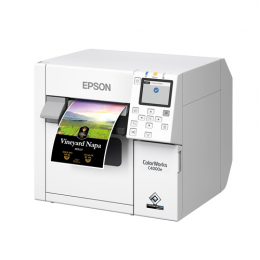 Epson ColorWorks C4000, Glänzende Schwarztinte, Cutter, ZPLII, USB, Ethernet